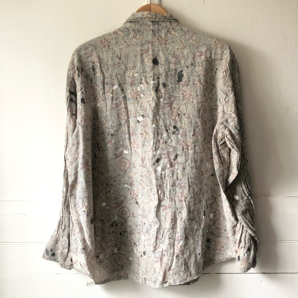 NWT New MAGNOLIA PEARL Free People Block Print Kelly Western Blouse Shirt Rambha - Picture 7 of 13